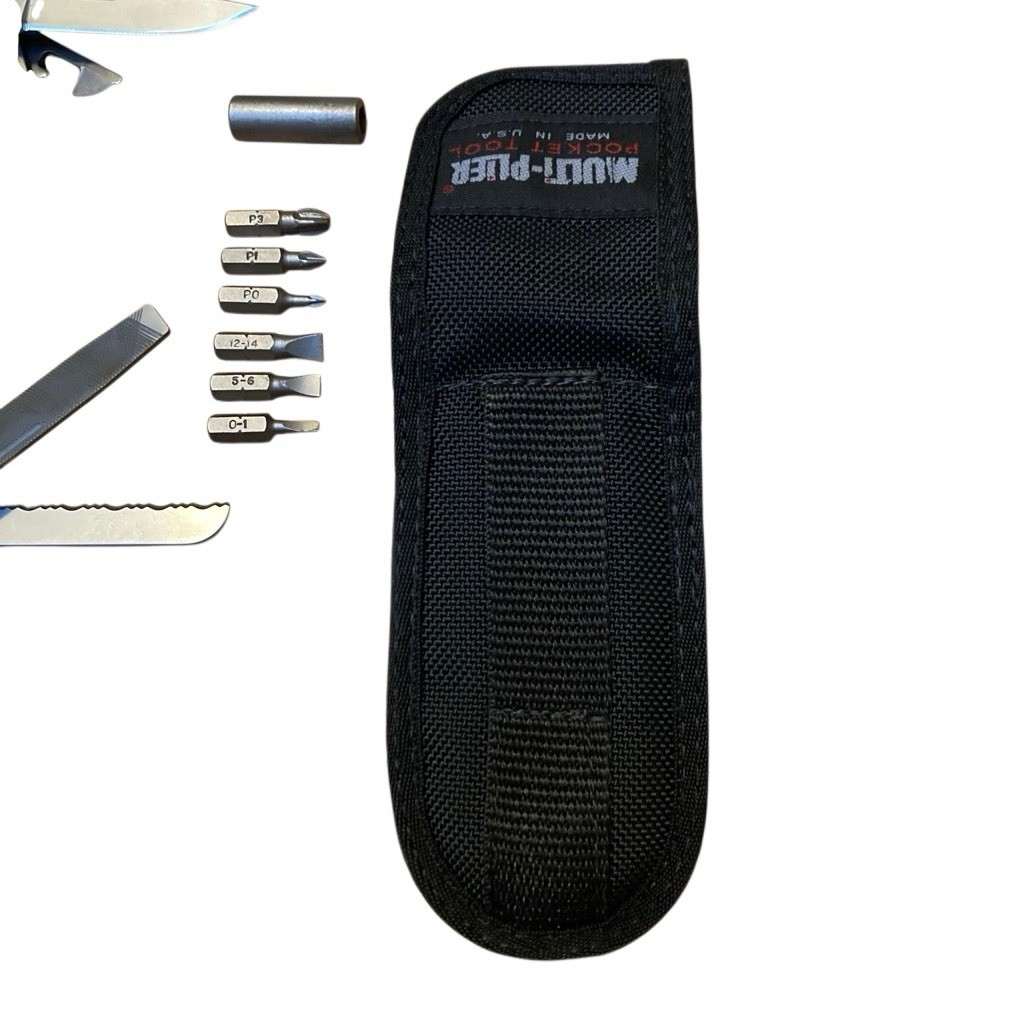 Gerber 55800 Multi-Plier Stainless Finish Bit Driver Bits Cloth Sheath USA Rare