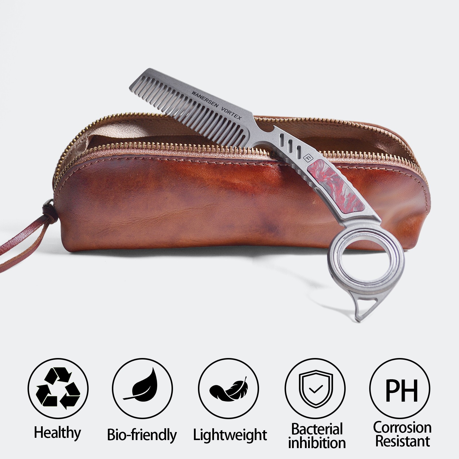 TC21 Titanium alloy Comb EDC Tool Anti-static – Storage bag
