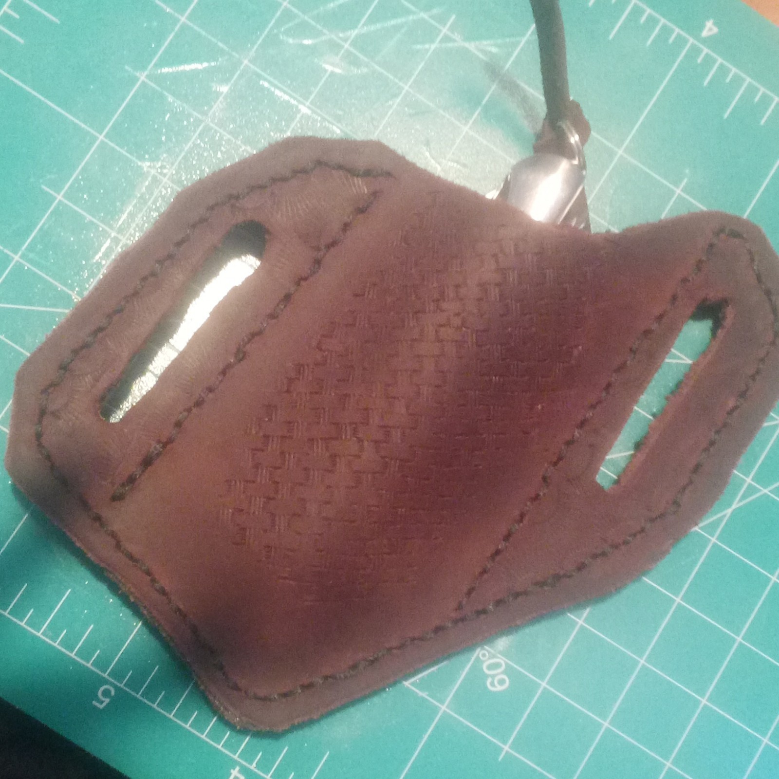 Hand Tooled Leather Sheath / Carrying Case W/ Multi-tool
