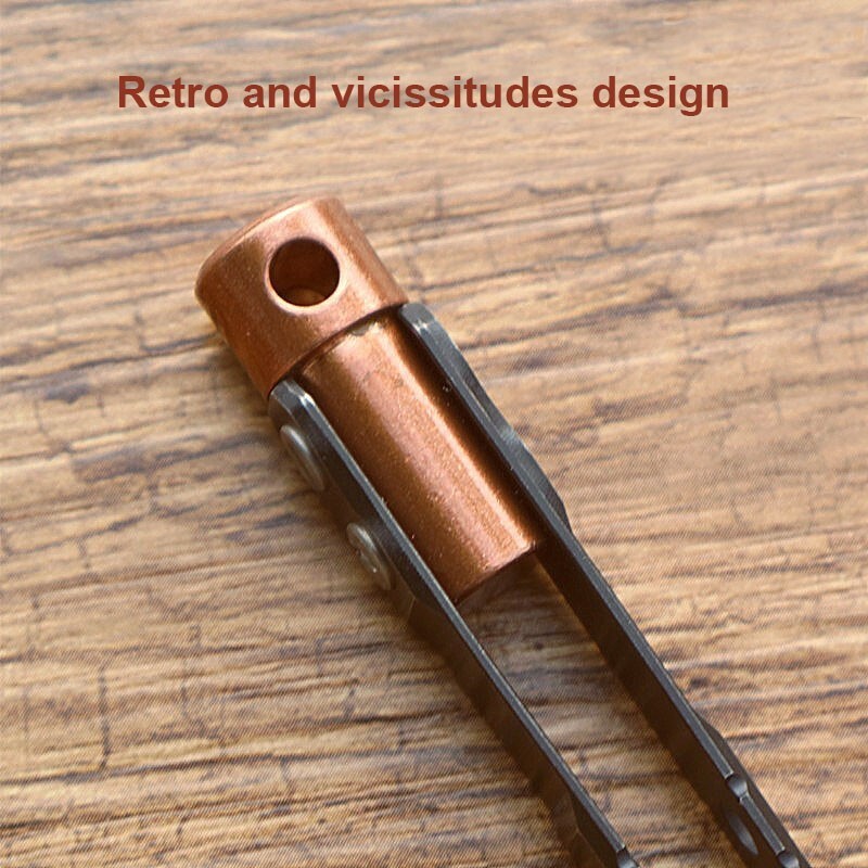 EDC Titanium + Red-copper CNC Tweezers Portable Antiskid Outdoor Camping Tool