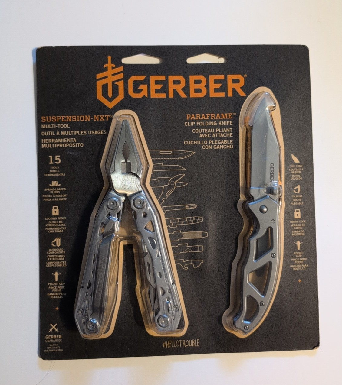 Gerber 15-in-1 Multi Tool and Folding Knife Kit – 2 Piece – Stainless Steel