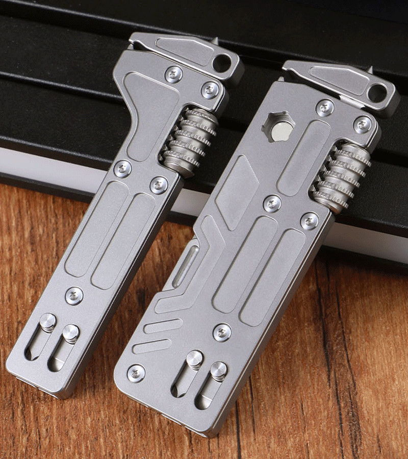 For EDC Titanium Alloy Multi Tool Adjustable Wrench Pocket With Bit Holder HOT
