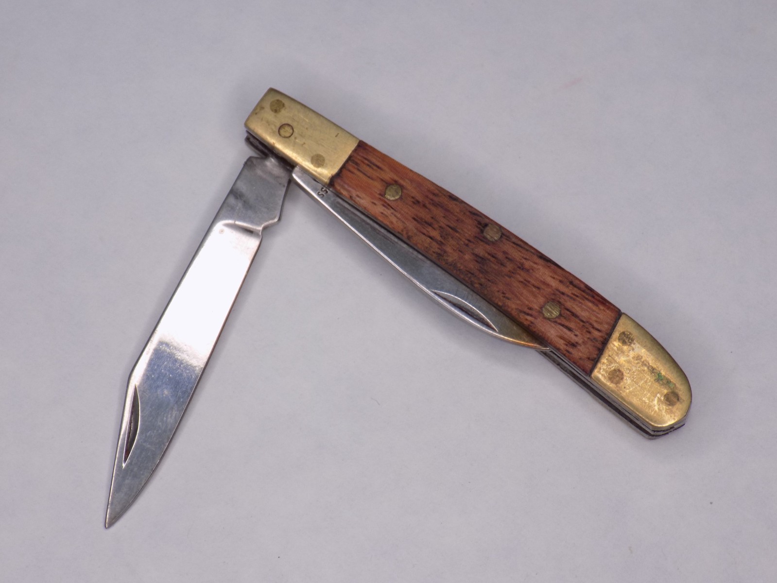 Wood Handle Pocket Knife w/ 2 Blades 2″ Stainless
