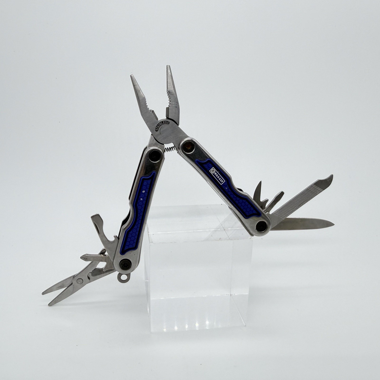 Kobalt Mini Multi-Tool Pliers 3″ Folding Pocket Tool 13-in-1 Blue Handcrafted