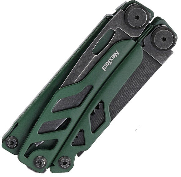 NexTool Flagship Pro Multi Tool Green Stainless Steel Handles Belt/Cord Cutter
