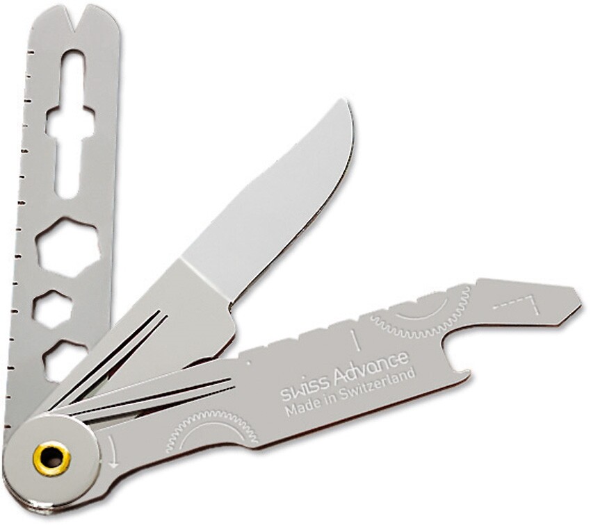 Swiss Advance CRONO N3 Pocket Knife All Stainless w/ Blade And Eight Other Tools