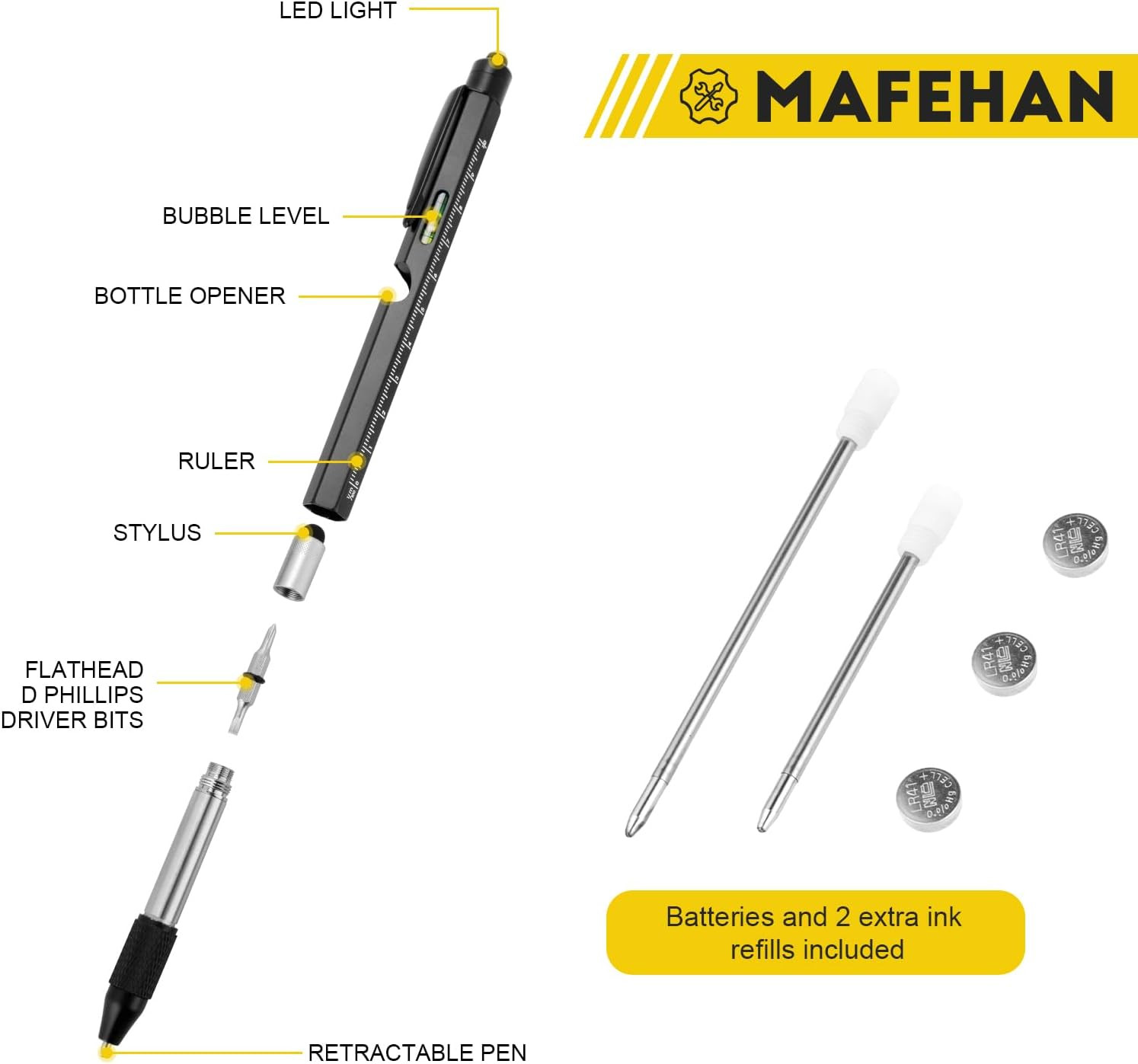 Gifts for Men Who Have Everything – 9-In-1 Multitool Pen with LED Light, Coo…