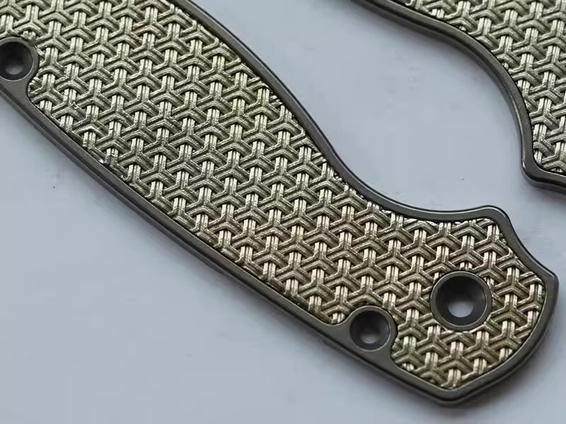 TC21 Inlaid Brass Nail Plate Handle Scales for Spyderco C81 Paramilitary 2 PM2