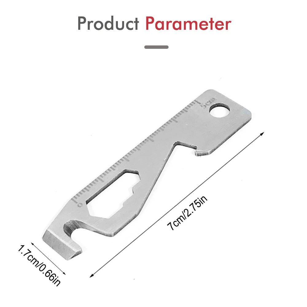 Inch/Metric 10 in 1 EDC Pocket Survival Tool Camping Screwdriver Bottle Opener R