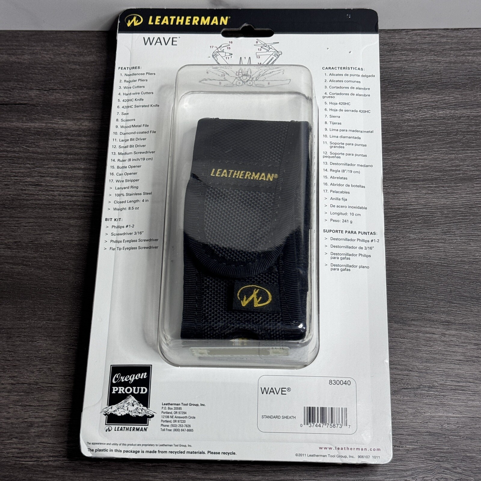 Leatherman New Wave/2nd generation Wave multitool with nylon Sheath, sealed.