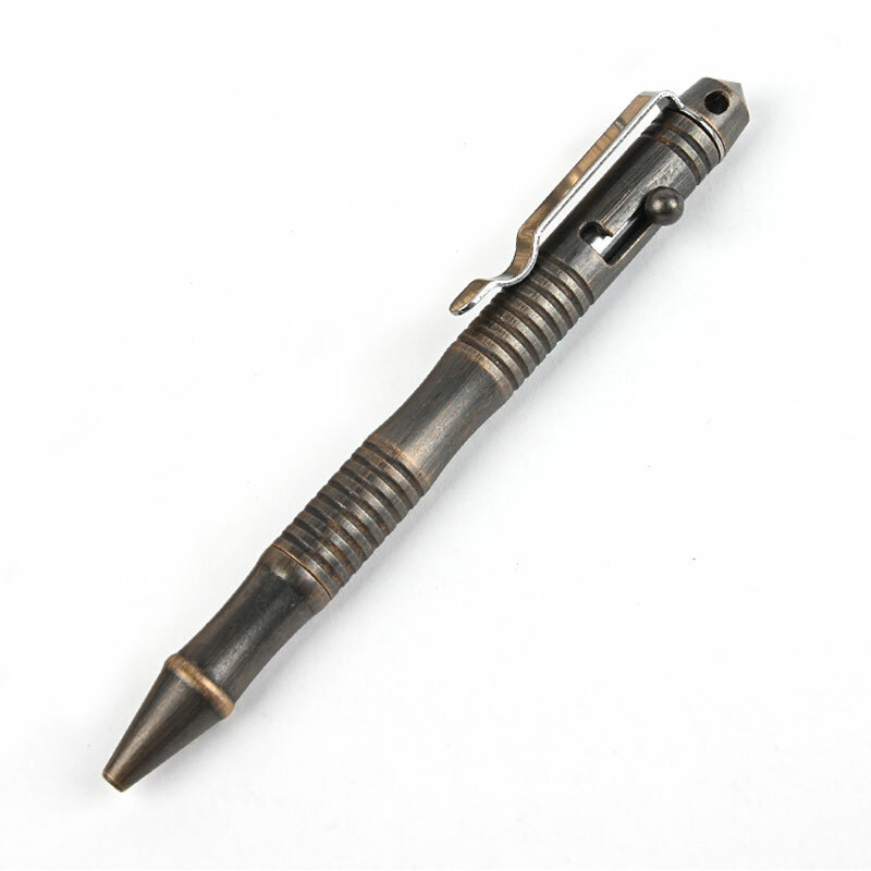 EDC Brass Retro Black Pocket Ball Pen Business Signature Pen Outdoor Record Pen