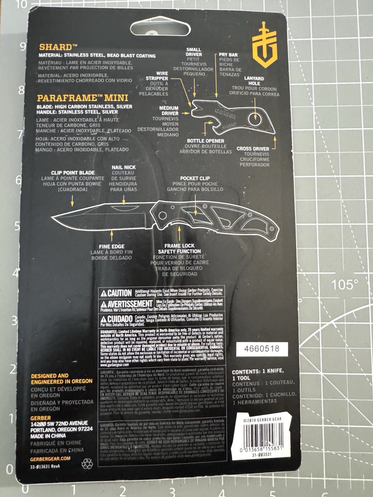 GERBER Paraframe Mini Clip Folding Knife w Shard Multi-Tool Combo Pack NIB NEW