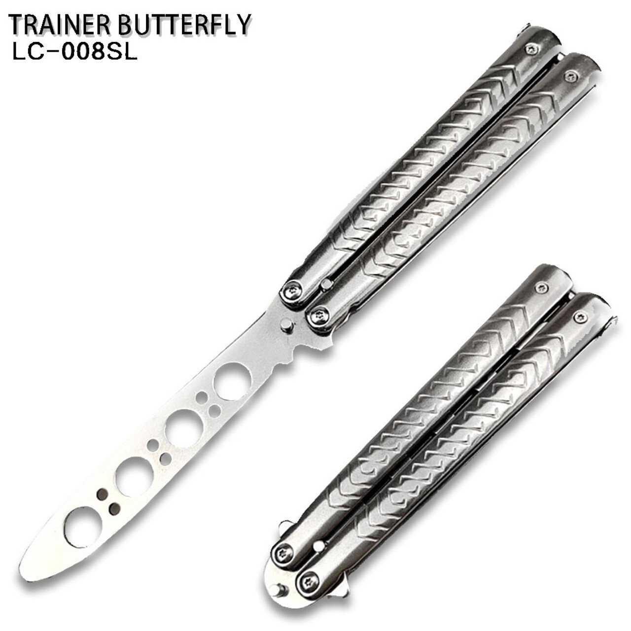 Non-Sharp Knife Trainer Style Silver Soft Handle Trainer for Martial Art