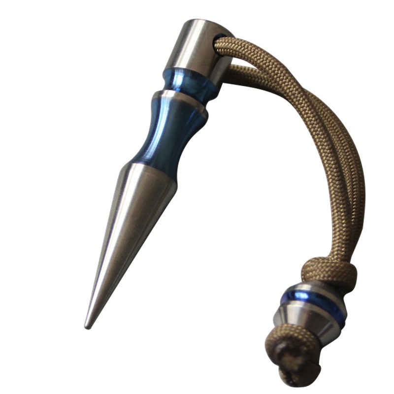 TC4 Titanium Alloy EDC Bead Flame Treated Lanyard Pendant For Knife Paracord DIY