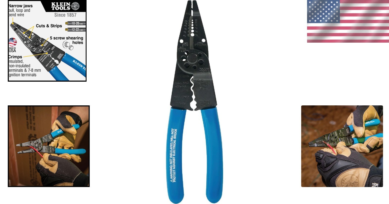Klein 8-Inch Multi-Tool: Long Nose Wire Cutter, Crimper & Stripper, Made in USA