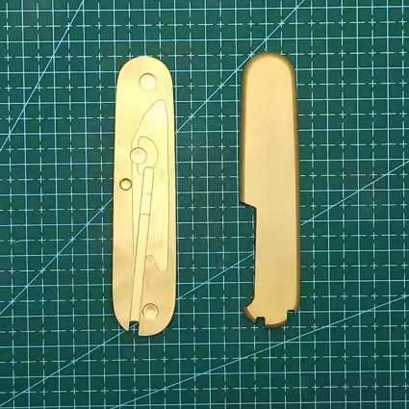 1 Pair Brass Handle Scales for 91mm Victorinox DIY Scales