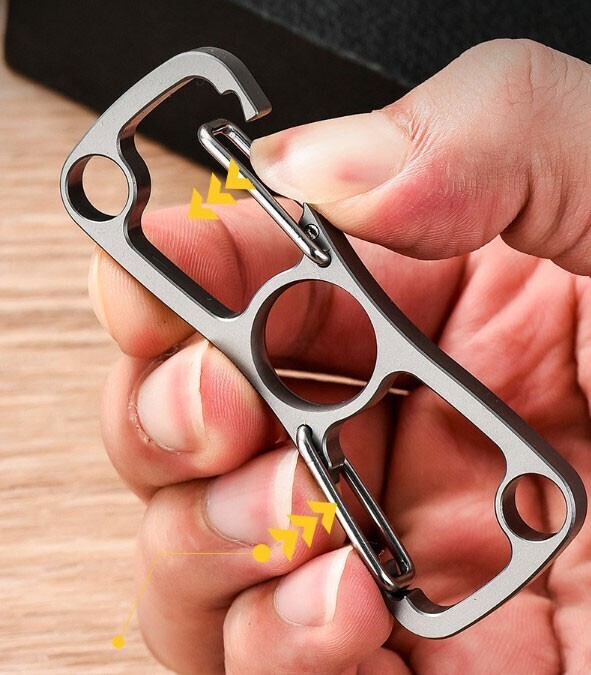 New Titanium Alloy Keychain Carabiner Bottle Opener Belt Fast Hanging Buckle EDC