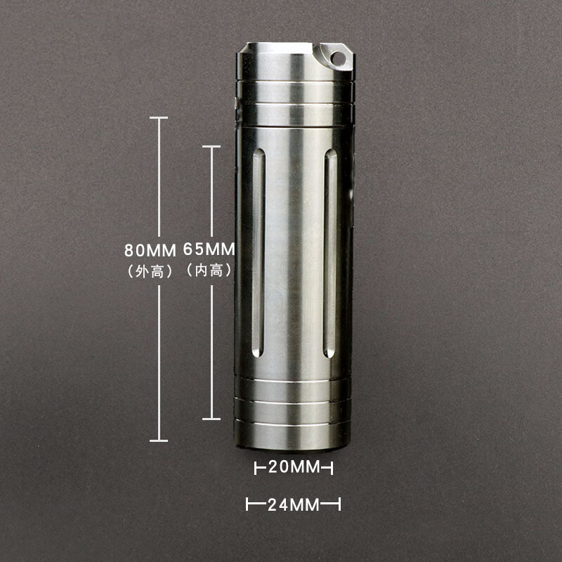 Titanium Alloy Waterproof Case EDC Portable Pill Medicine Capsule Storage Tools
