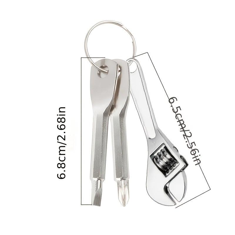 Compact Durable Handy Outdoor-Ready Set of 3 Portable Screwdrivers on a Keychain