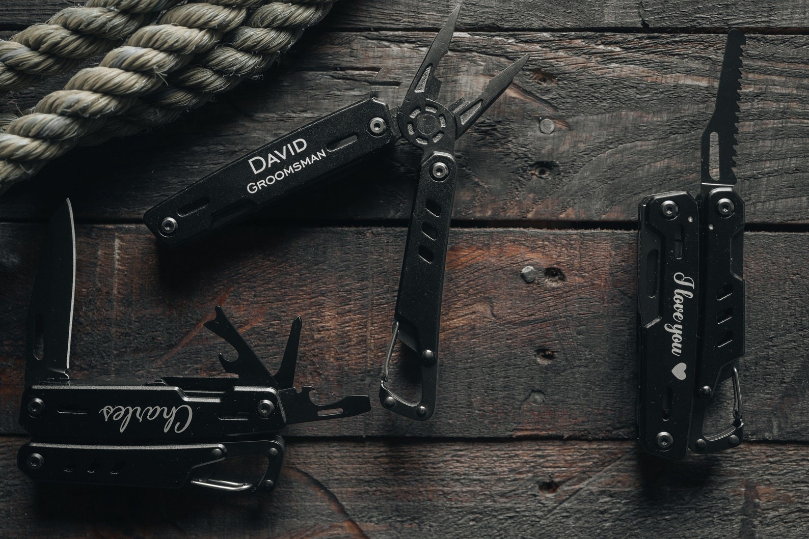 Personalized Multi-Tool Knife, 8-in-1 Stainless Steel, Anniversary Gift