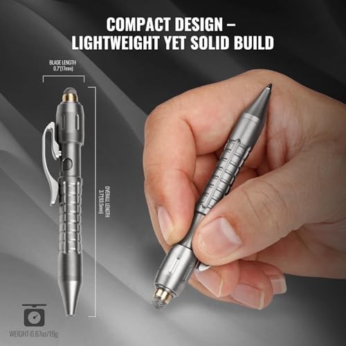 Titanium Multitool Pen – Mini EDC Pocket Tool with Replaceable Heads, Box Cutter