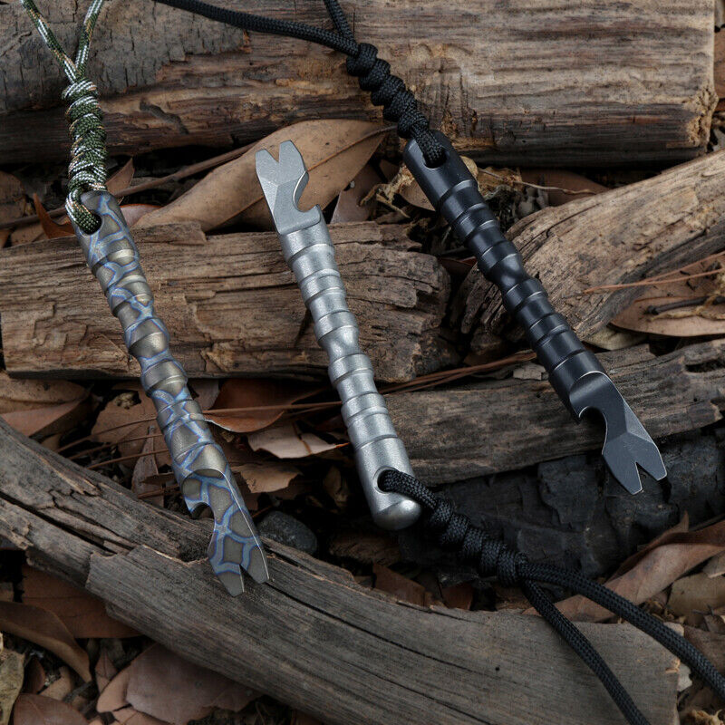 TC4 Titanium Alloy Pry Bar Crowbar Opener Tactical Survival EDC Multi Tools