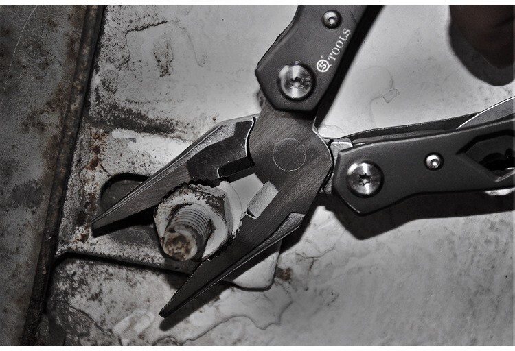 SQT Multifunctional Folding Scissors Multitools Pliers Camping LED Survival AU