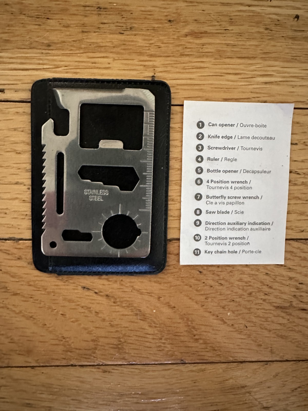 Stainless Steel Credit Card Tool 11 in1 Survival Camping Tools w/FREE CARD KNIFE