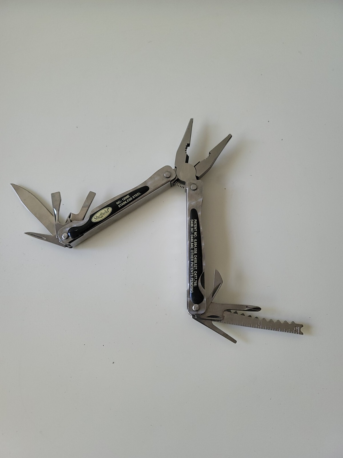 Sheffield No. 1200E Fishing Multi Tool Fish Scaler Needlenose Pliers Wire Cutter