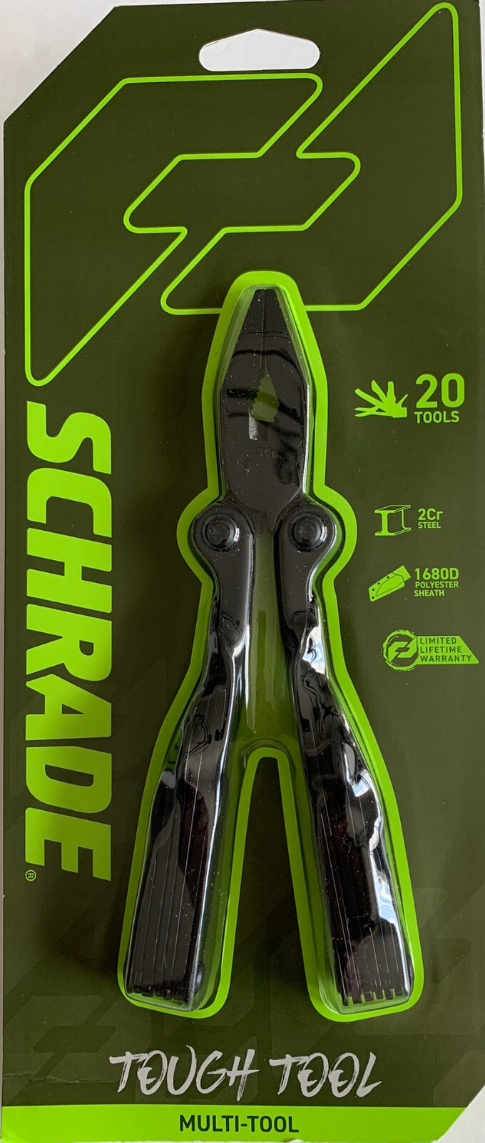 Schrade Tough Tool Black Multi-tool, 20 Tools w/ Pouch Outdoor Survival 1182533