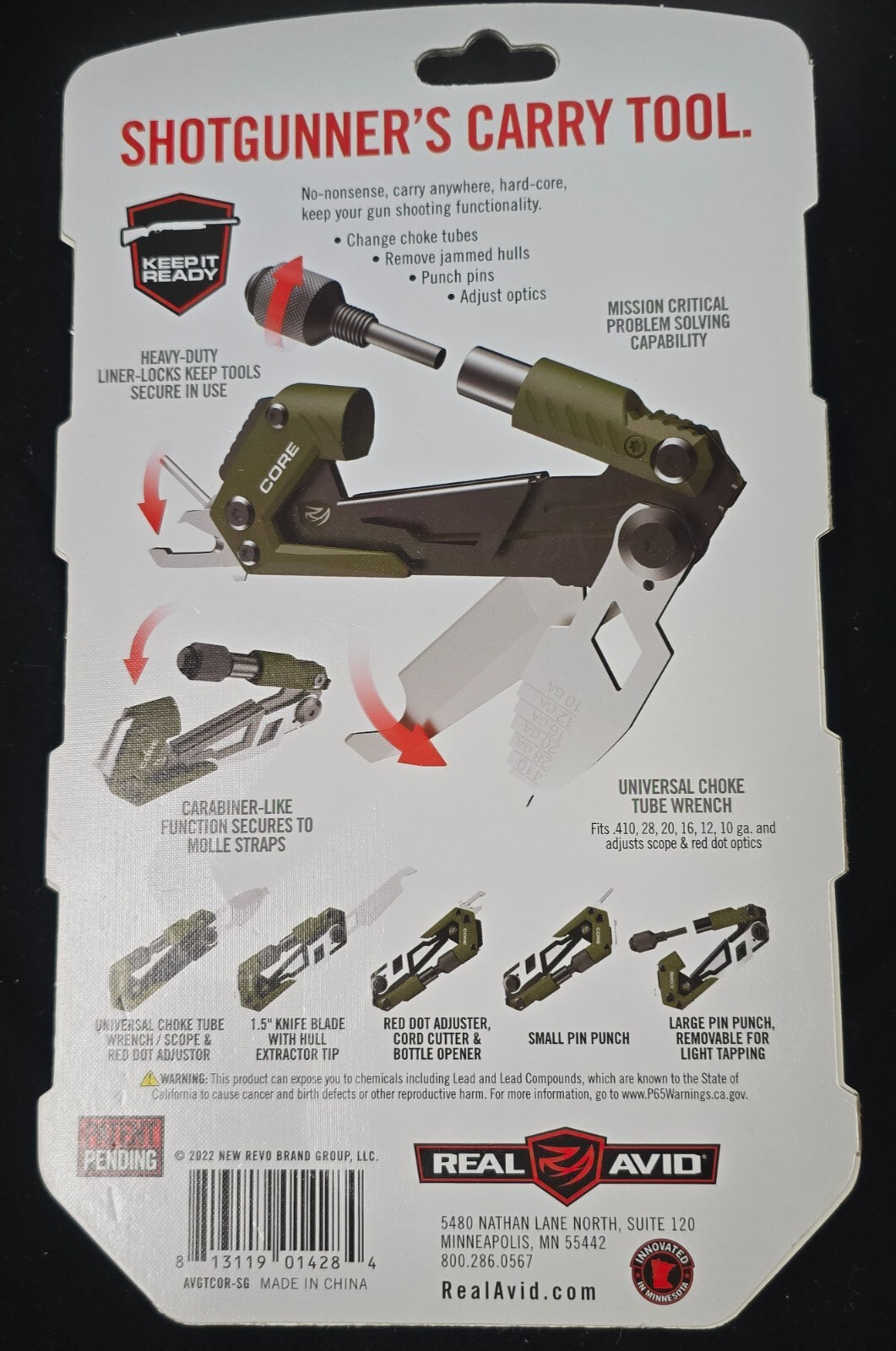 BRAND NEW Real Avid Shotgun Critical Task Carry Tool Multi-Tool
