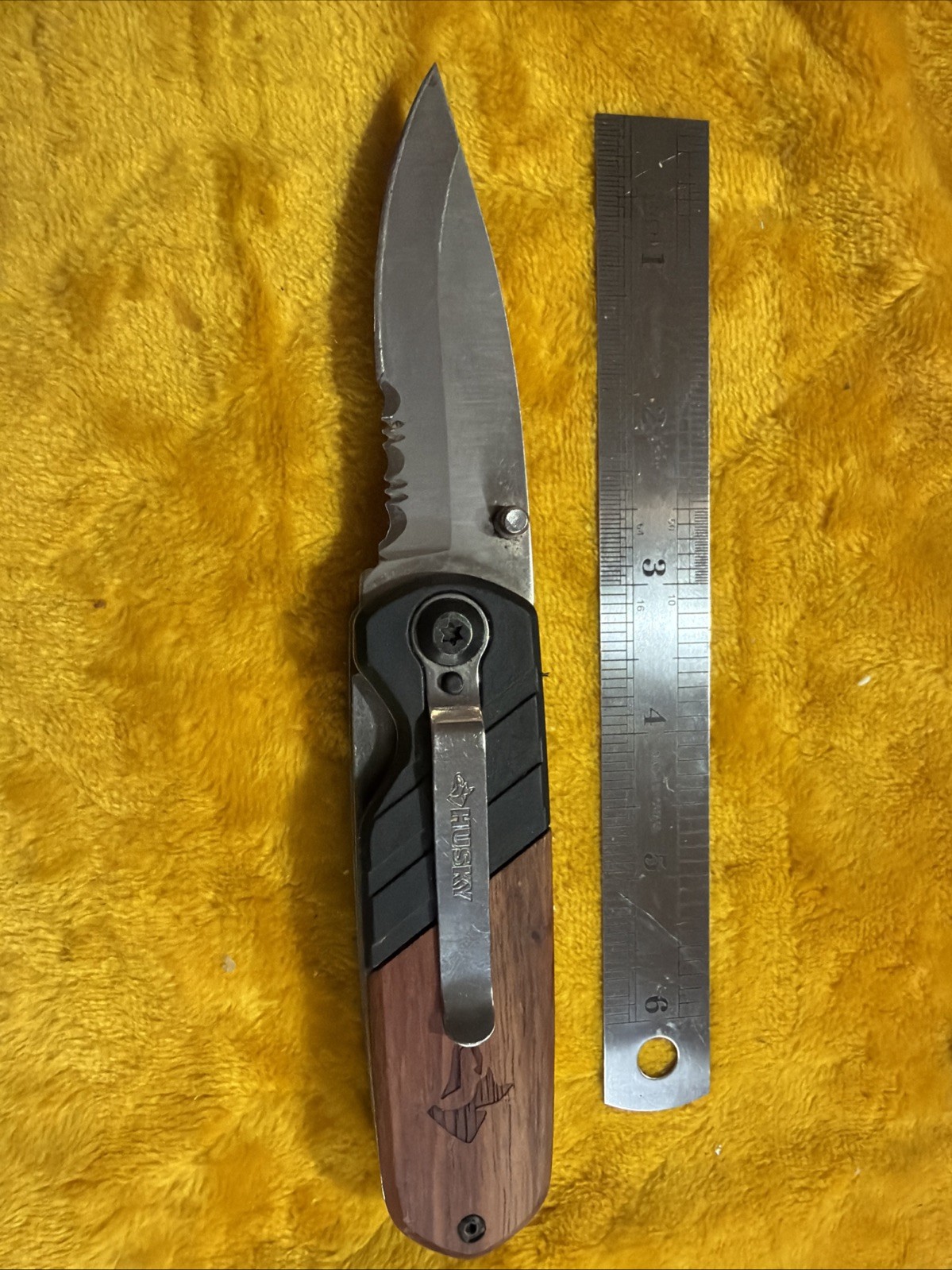 Husky Folding Multi-Tool Utility Knife and a Partially Serrated SS Knife Blade