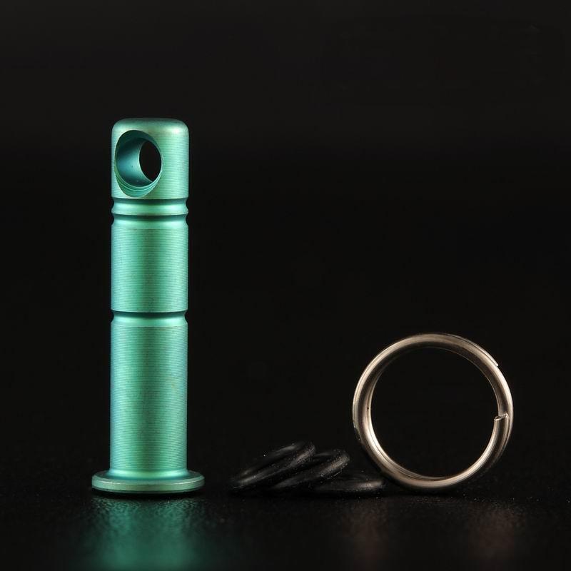 Titanium Lanyard Bead Bolt Holder with Split Ring Keychain Necklace Pendant DIY