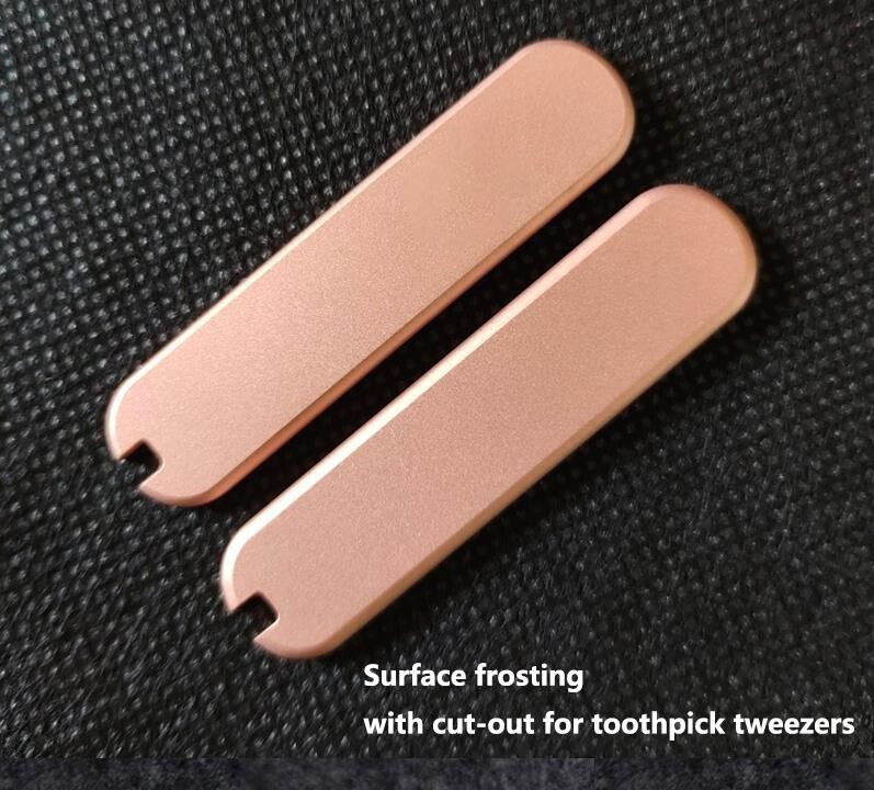 1 Pair Red Copper Kn Handle Patches for 58MM Victorinox Swiss Army Kn