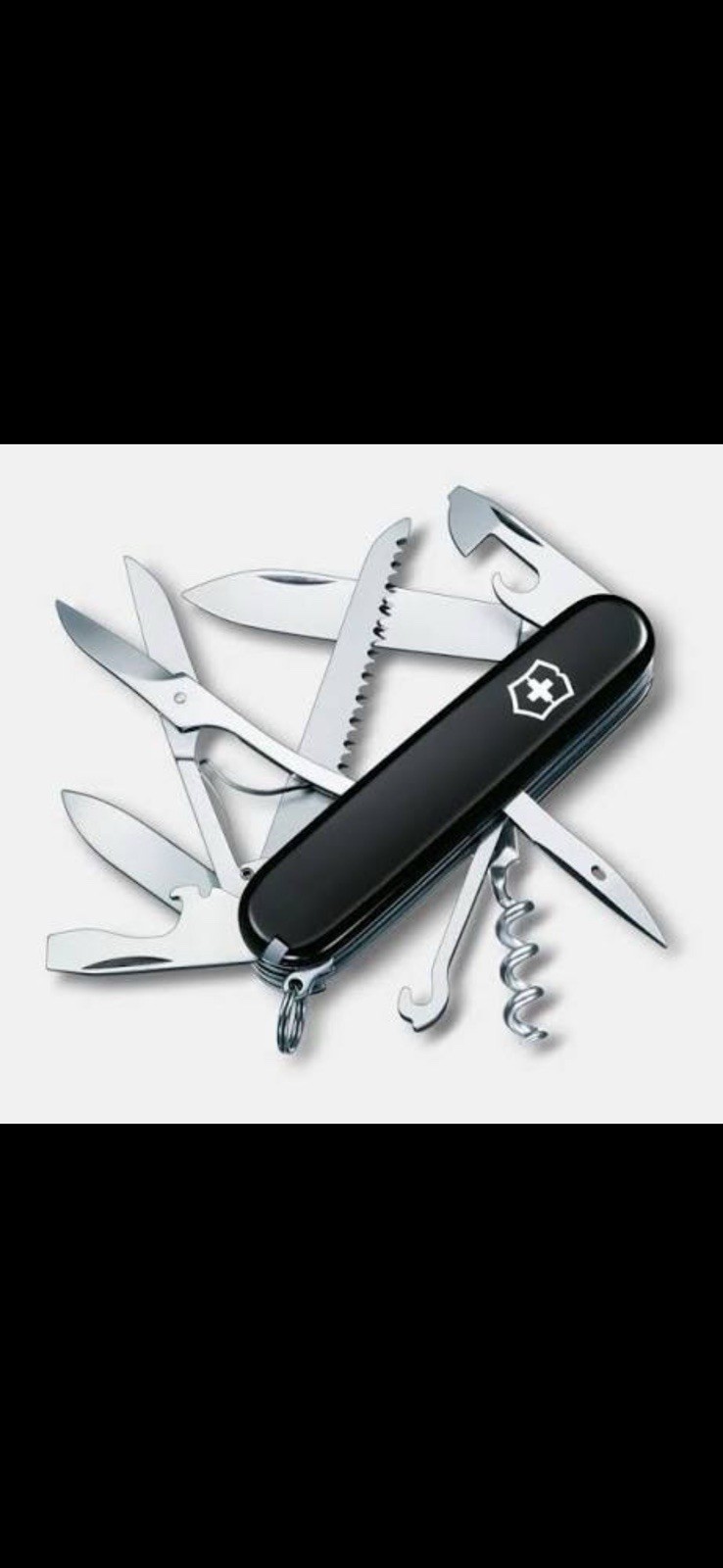 Victorinox Swiss Army Knife Multi-Tool 15 Tools Black Plain Edge Keyring