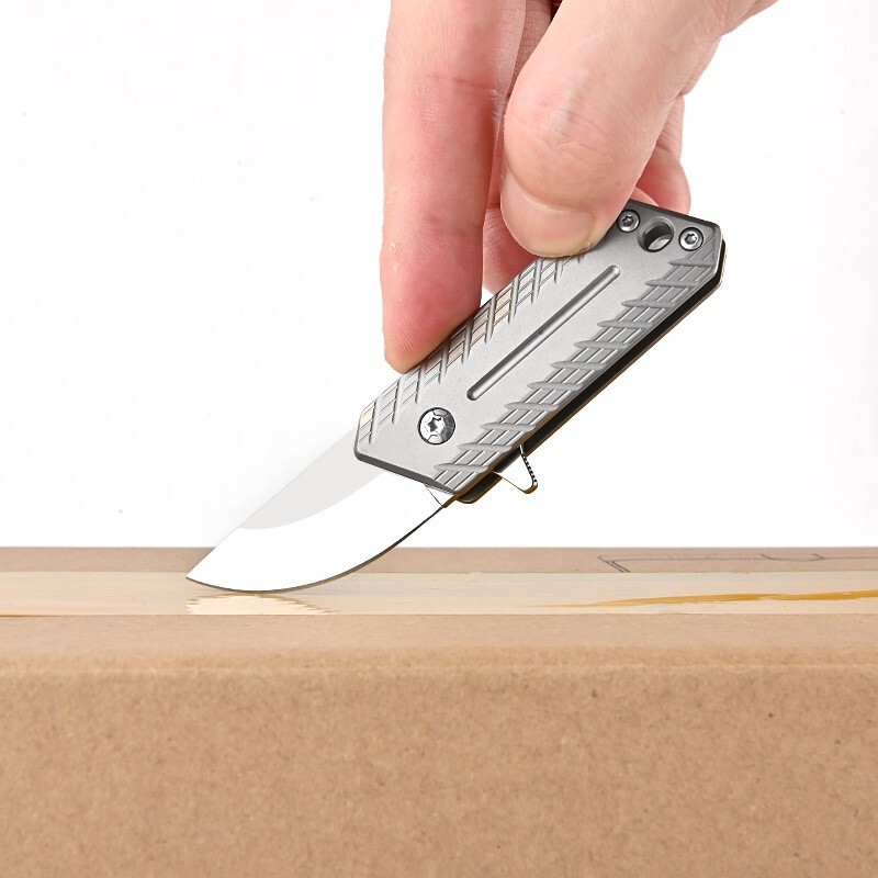 Mini Titanium Folding Knife D2 Blade Outdoor Survival Pocket Keychain EDC Tool