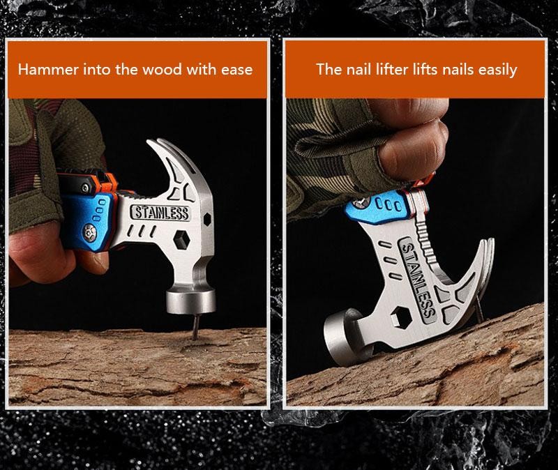 Outdoor Multifunction Hammer Pliers Knife Camping Emergency Survival Tool
