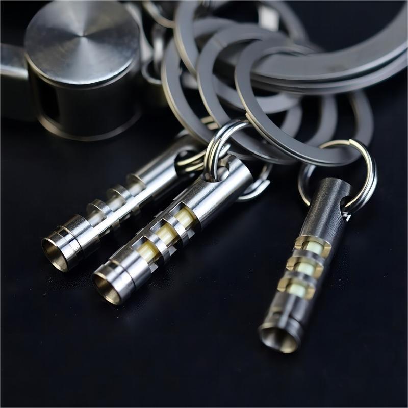 Glow in the Dark Titanium Keychian Necklace Pendant EDC Charm 25 Years Life Gift