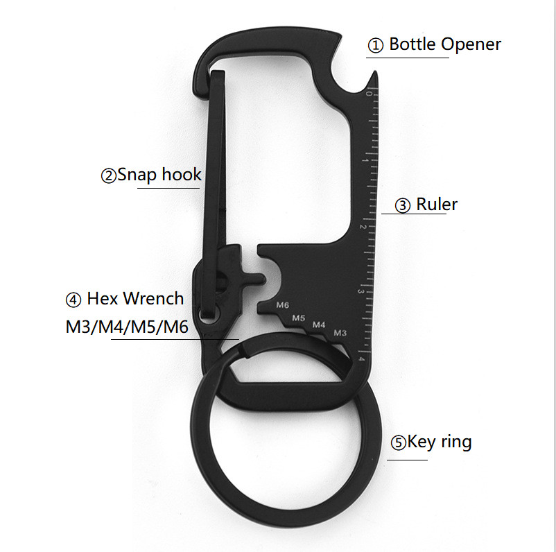 2-Pack Trek Outfit EDC Multi-Tool Keychain: Hex Wrench & Bottle Opener