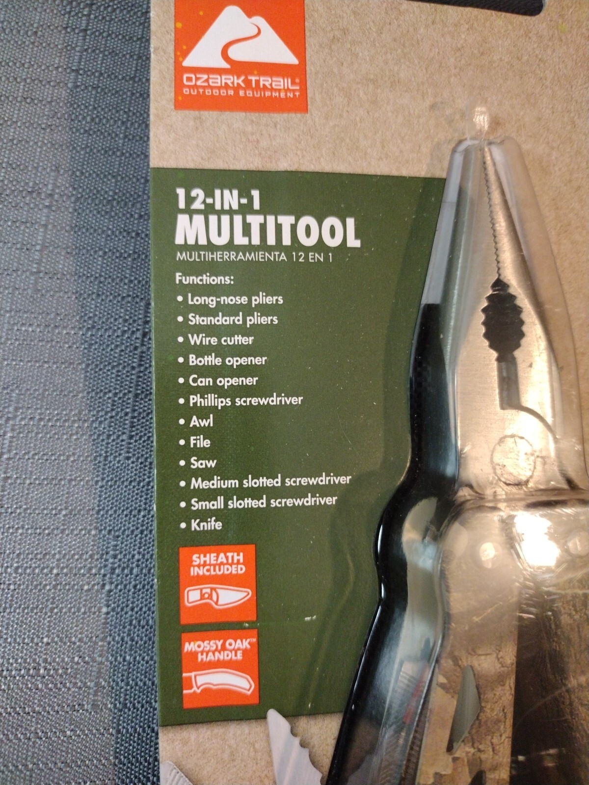 Ozark Trail 12-In-1 Multi-Tool w/Sheath Hiking Outdoors Camping Tool CAMO