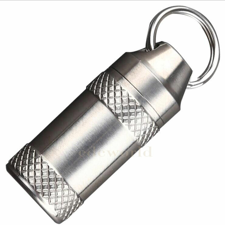 TC4 Titanium Portable Keychain Waterproof Case Sealed Container Pendant EDC Tool