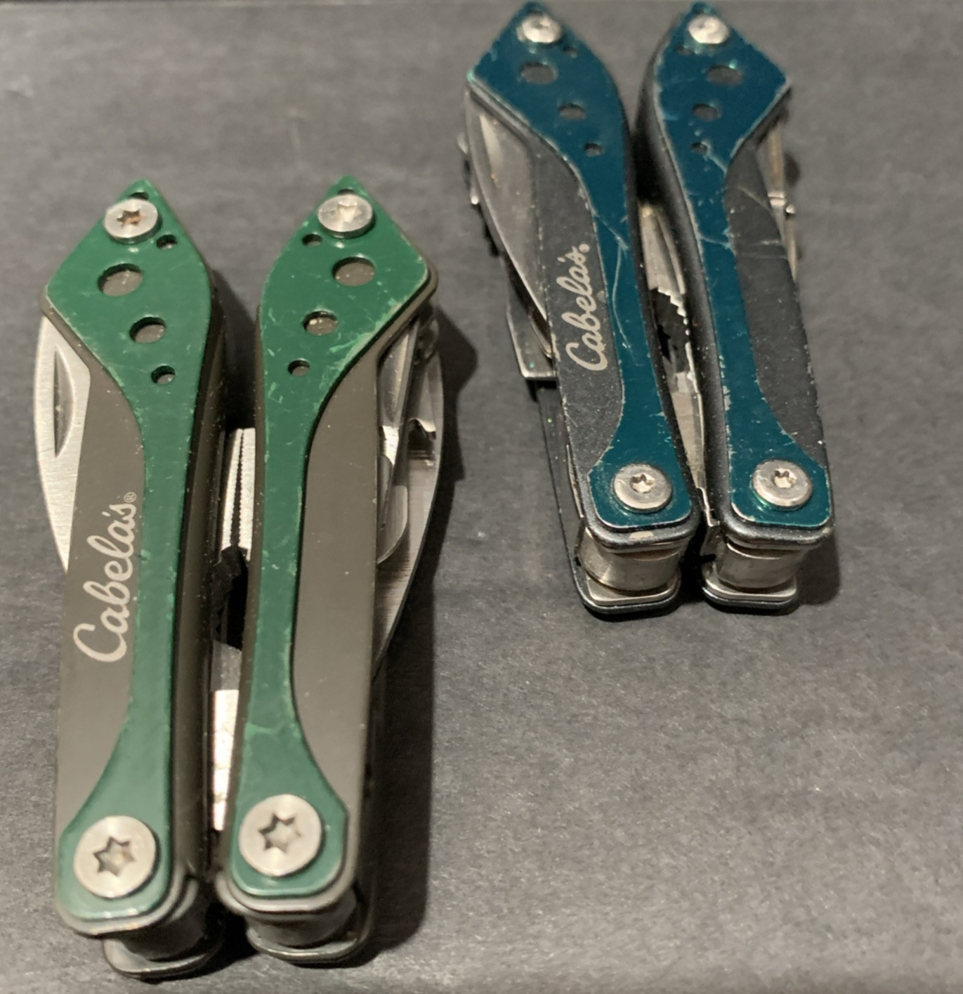 CABELA’S Mini Multi Tool Needle Nose Pliers Saw Knife Lot Of 10 NEW & USED