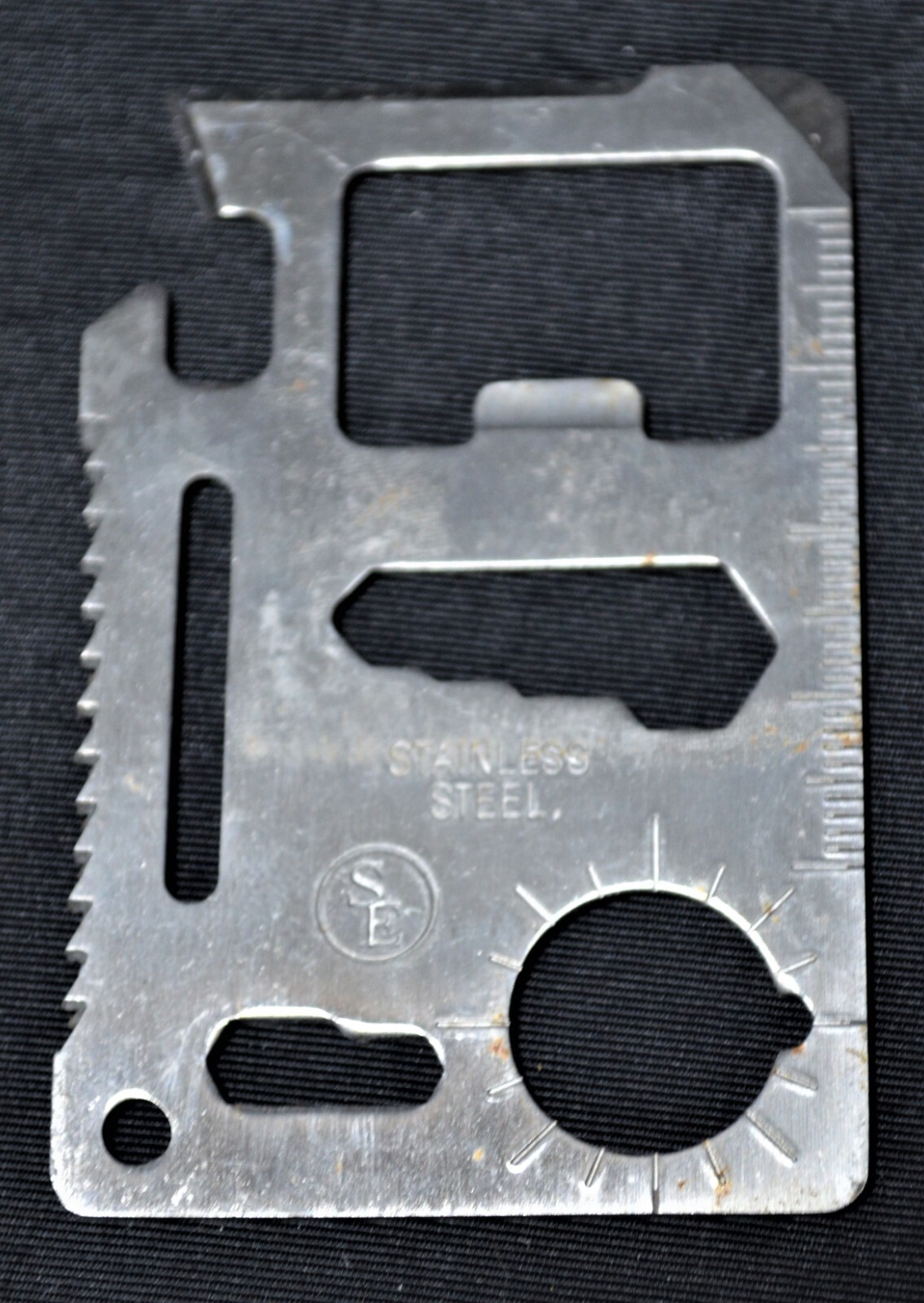 SE Wallet Multi Survival Tool Stainless Steel Credit Card Size Thin 11 in 1