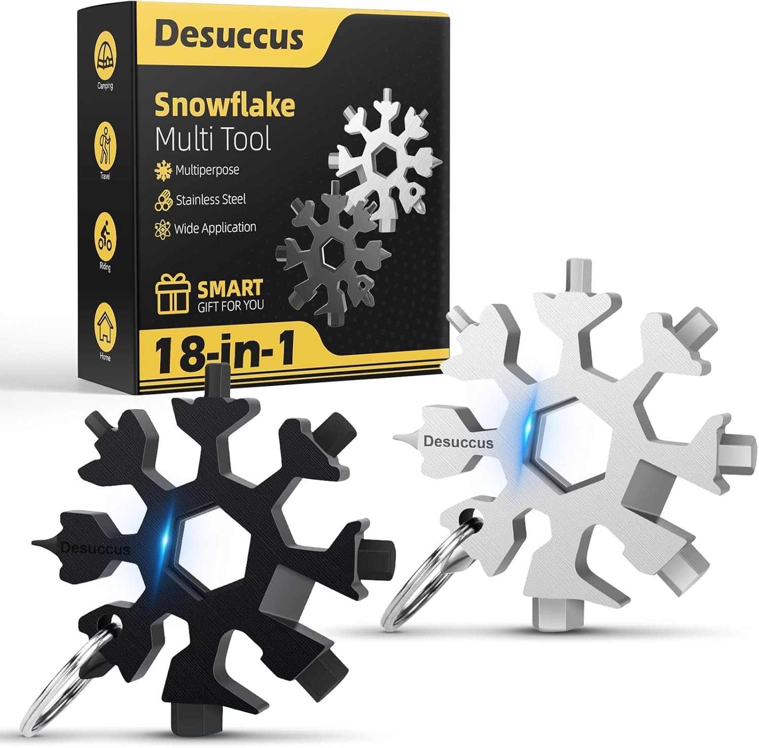 18-in-1 Stainless Steel Snowflake Multi Tool, Compact Bottle Opener & Screwdr…