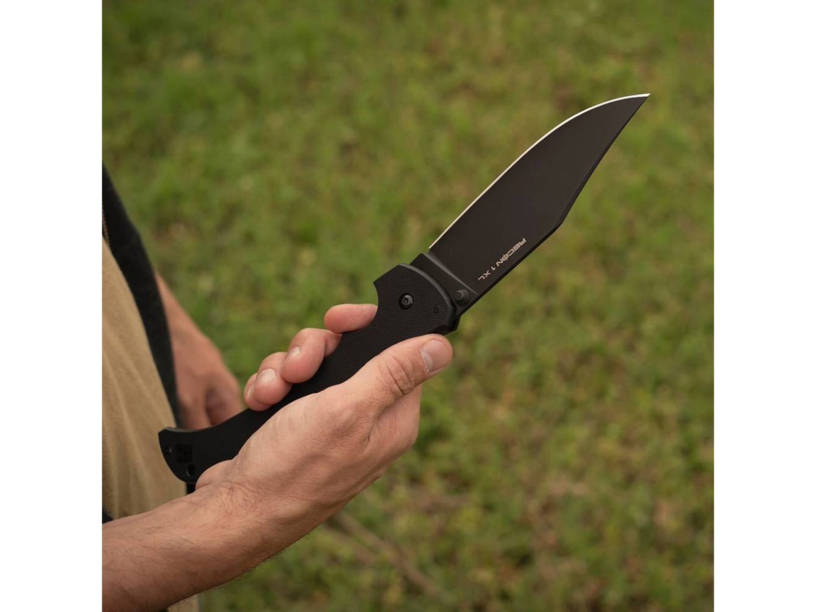Cold Steel Recon XL Pocket Knife 5.25″ Clip Point CTS-XHP Black PVD Blade G-10