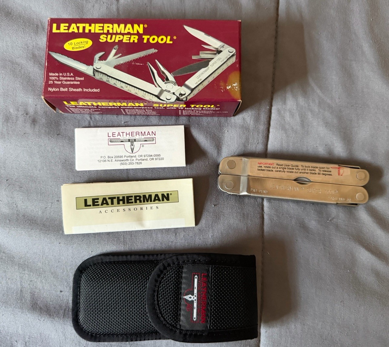 Original Leatherman Super Tool 1997 with Box, papers, Nylon Sheath Never Used