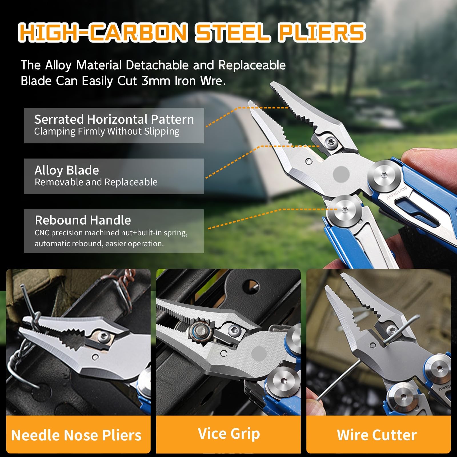 19 in 1 Multitool Pliers with Scissors, Stainless Steel Multi Tool with File,…