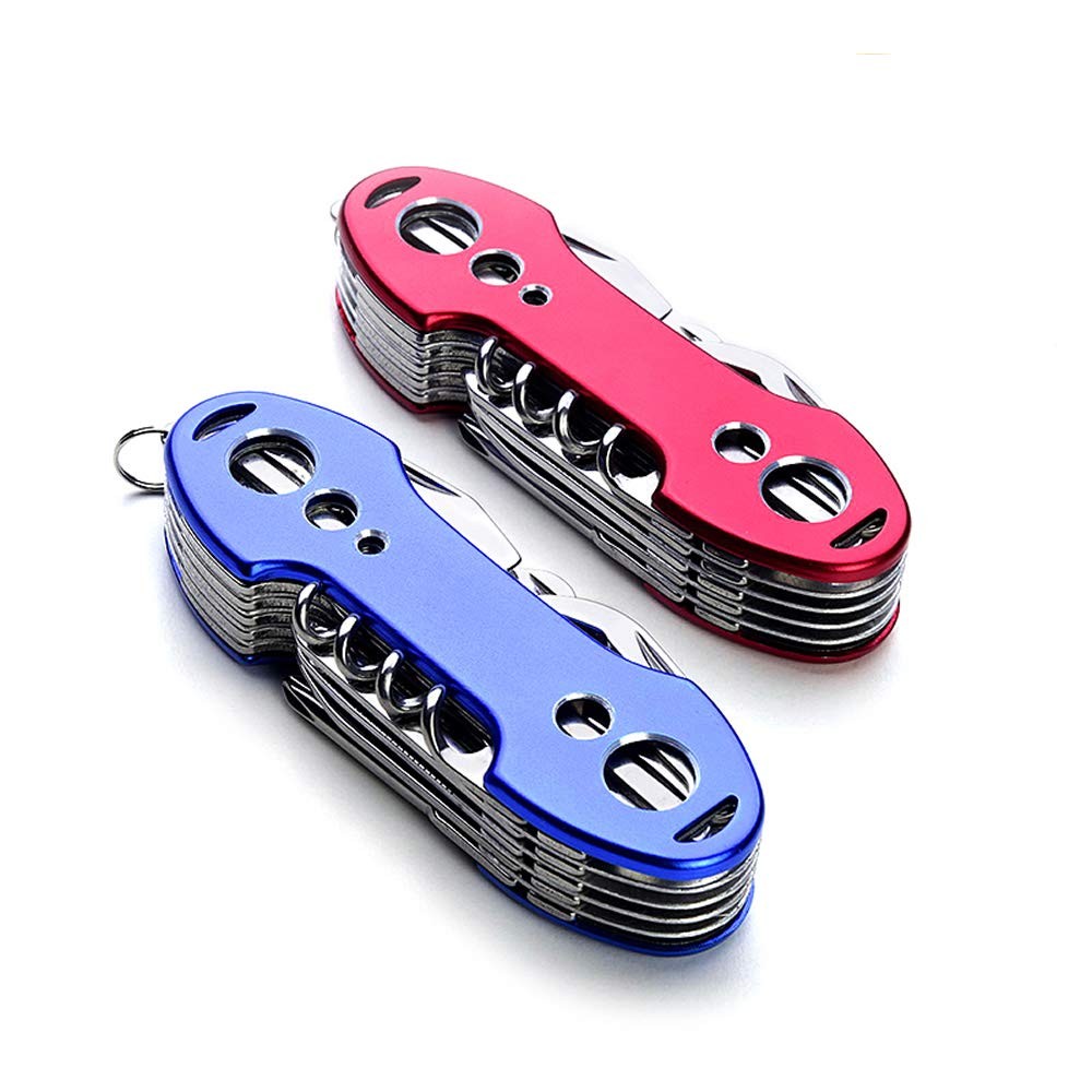 2 PCS Pack Stainless Steel Swiss Style Army Pocket Knife Multitools 12-in-1 M…