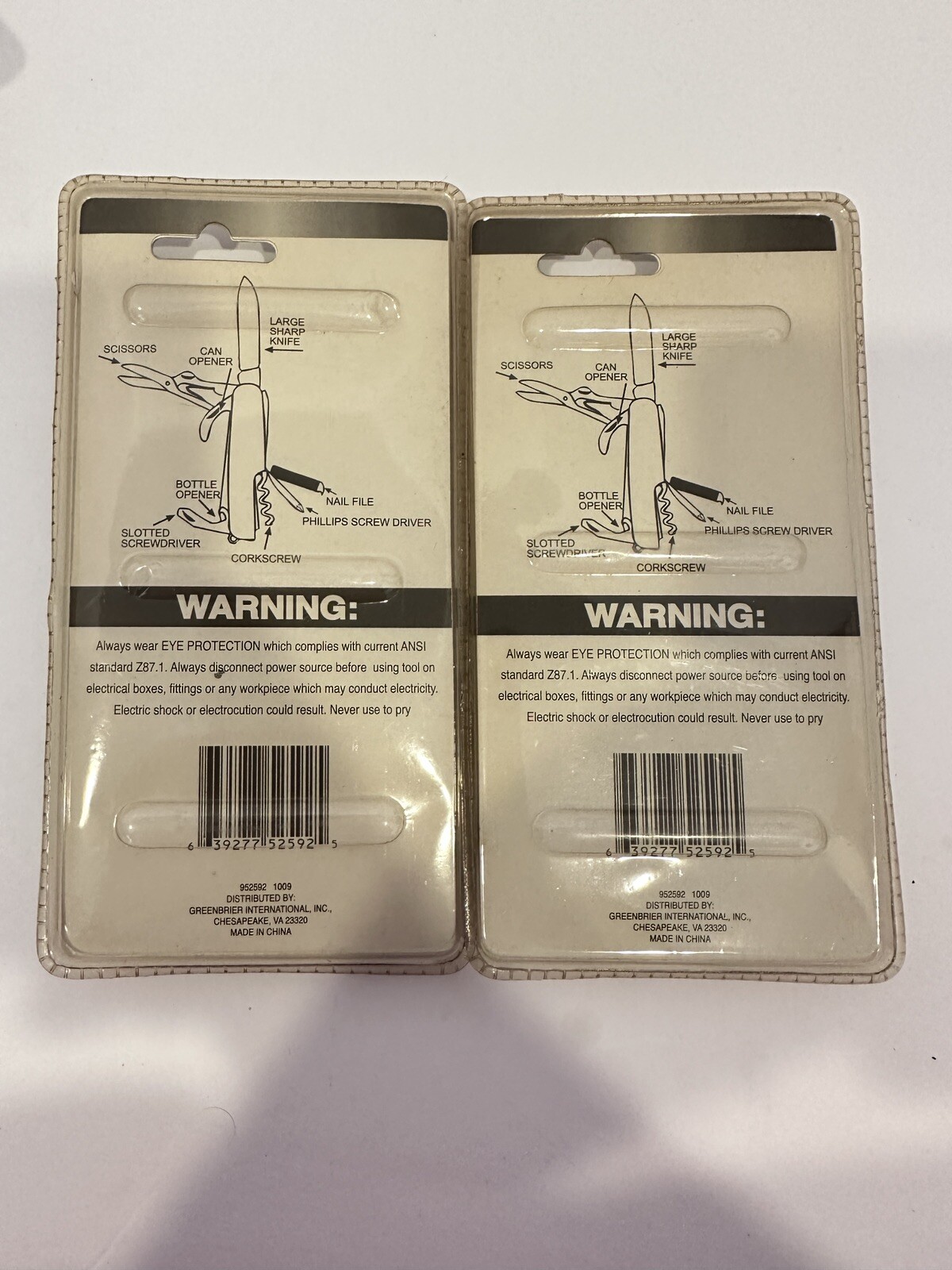 2 New Army Knife 8 Function Pocket Knife Hiking Camping Hunting Garage SEALED
