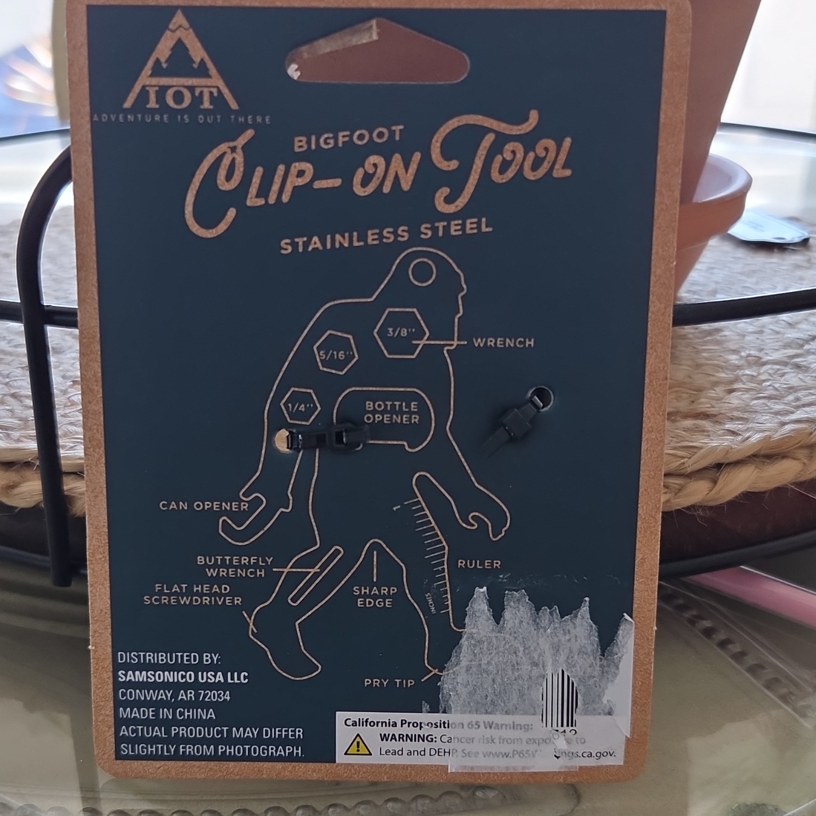 IOT Bigfoot Clip-On Tool Stainless Steel Pocket Size Multi-Tool Carabiner